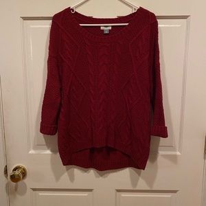 OLD NAVY Cable Knit 3/4 sleeve Red Sweater medium